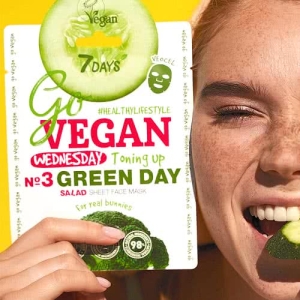 7DAYS GoVEGAN Wednesday Green Day - Wyrównująca koloryt Maska w płachcie 25 g