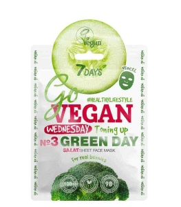 7DAYS GoVEGAN Wednesday Green Day - Wyrównująca koloryt Maska w płachcie 25 g