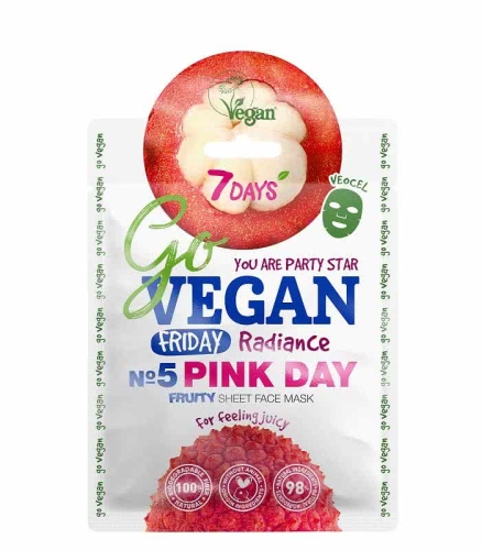 7DAYS GoVEGAN Friday Pink Day - Rozjaśniająca Maska w płachcie 25 g
