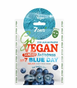 7DAYS GoVEGAN Sunday Blue Day - Oczyszczająca Maska w płachcie 25 g