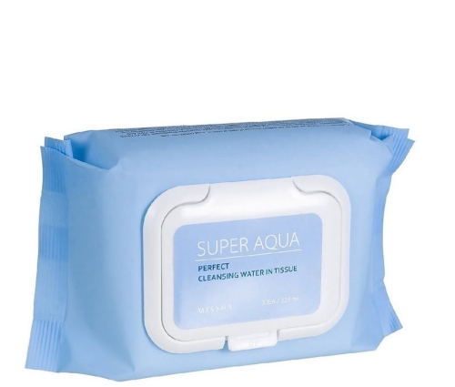 MISSHA Delikatne chusteczki do demakijażu, Super Aqua Perfect Cleansing Water In Tissue