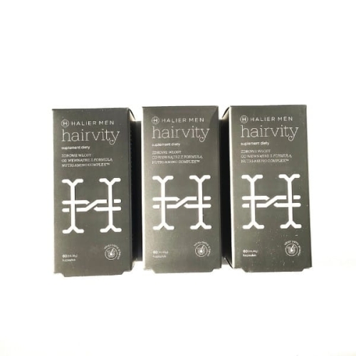 HALIER Suplement na włosy Hairvity dla mężczyzn PEŁNA KURACJA 180szt. ( 3 opakowania)