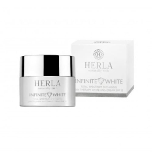 Herla Infinite White Przeciwstarzeniowy krem wybielający przebarwienia SPF15 na dzień 50 ml