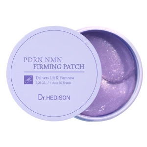 Dr.HEDISON PDRN NMN Firming Patch hydrożelowe płatki pod oczy ujędrniające w fioletowym opakowaniu